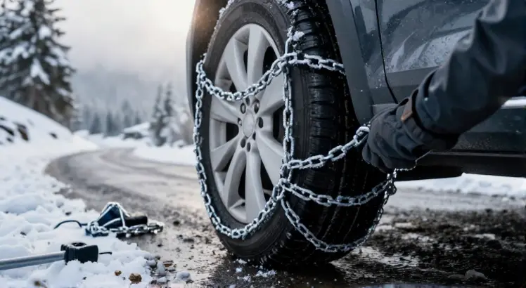 how to put snow chains on tires